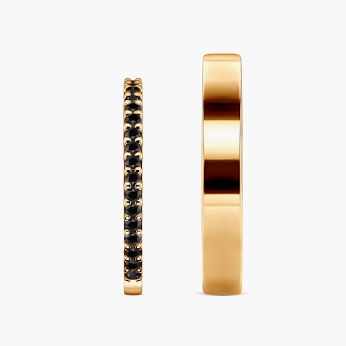 Obrączki Share Your Love: złote, czarny diament, płaskie, 1,5 mm i 3 mm